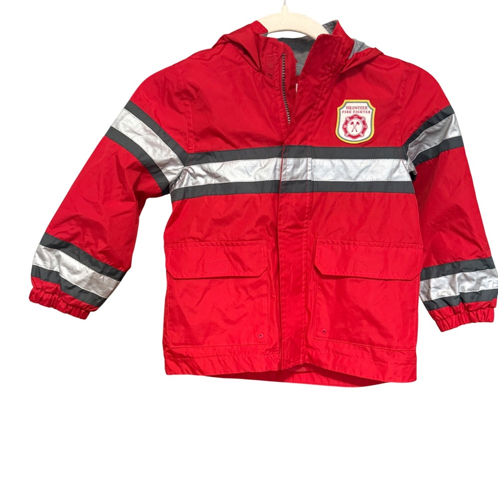 Carter's Red Silver White Red Hooded Fireman Jacket 5/6 Excellent‎